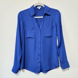 Express | Blue Button-down Blouse